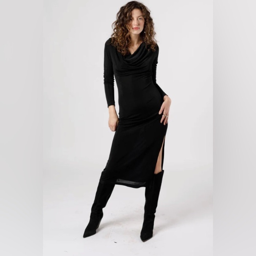 NwT Band of the Free Slinky Black Annabelle Whimsigoth Witchy Party Dress Size M